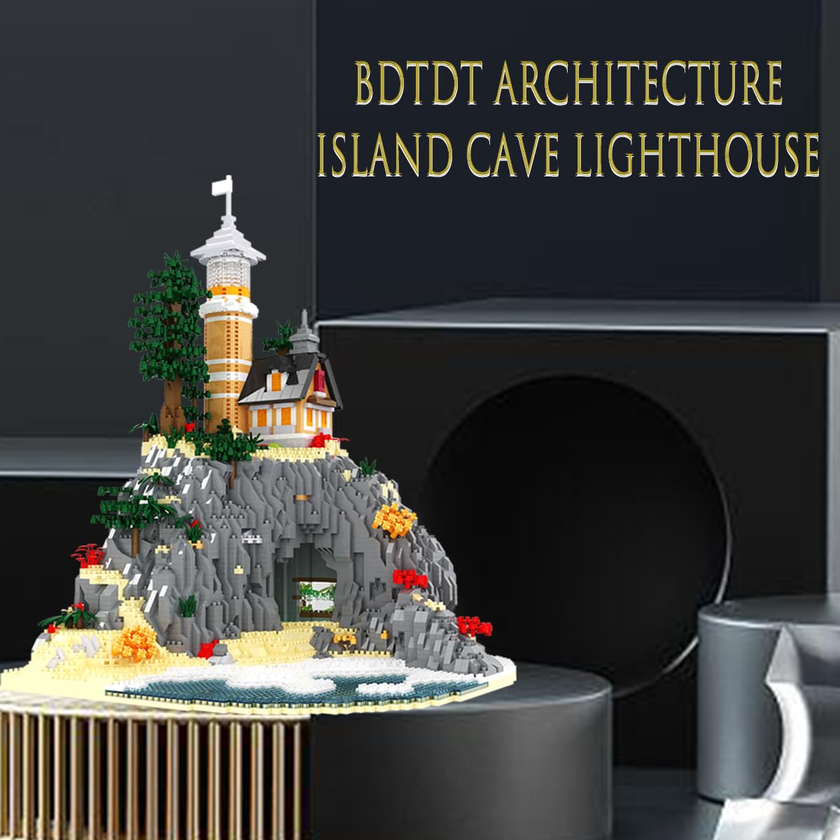 Architecture Island Cave Lighthouse Micro Building Blocks Sets（5686PCS）- Building Block Model Gifts and Unique Collectibles Suitable for Children and Adult Creative Enthusiasts