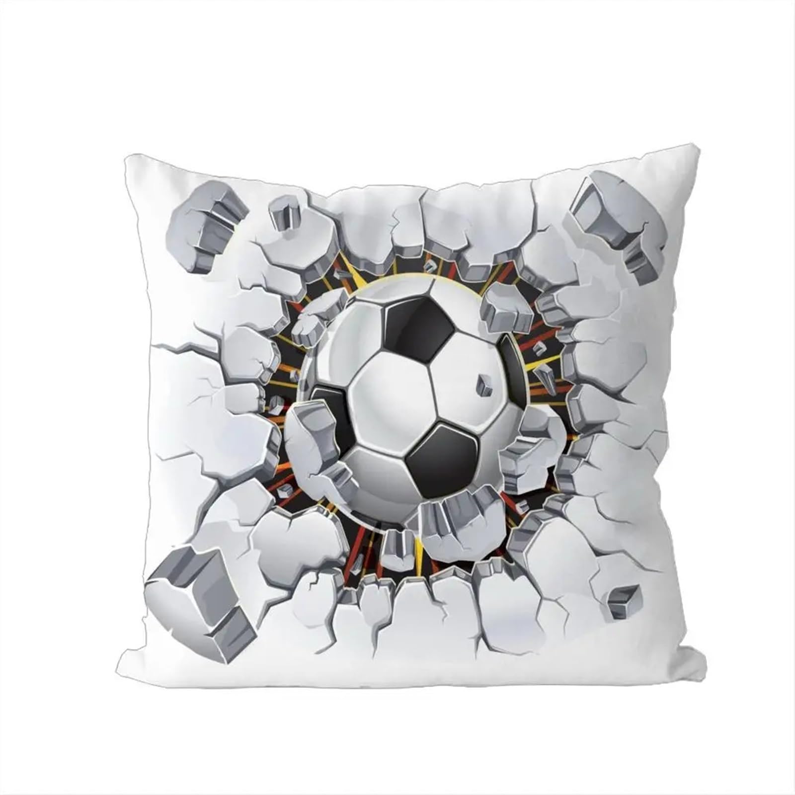 GIYXHU Football Pillow For Car Sofa Decorative Home Double-sided Print Plush Square Throw Cushion for Sofa(Color1)