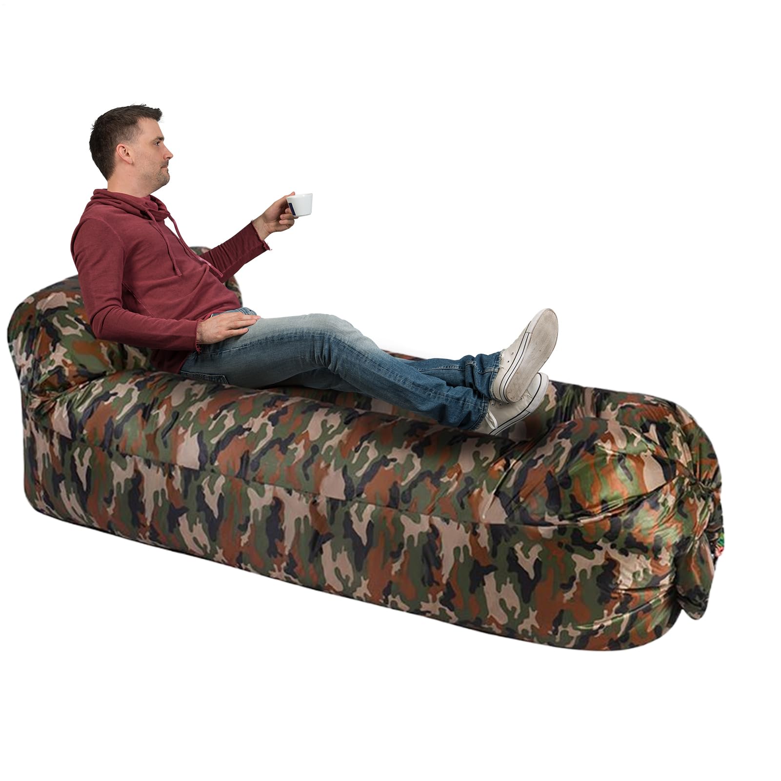 Sofá de aire impermeable para camping y tumbona inflable de senderismo