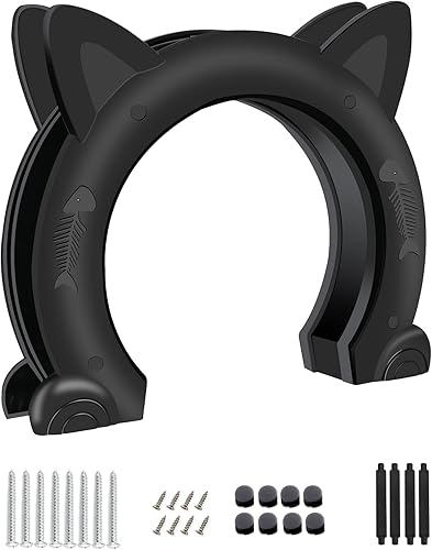 Miniatura 4 de Puerta interior para gatos, caja de arena oculta para mascotas, puerta para mascotas para gatos de hasta 25 libras, apertura de paso de 8.46 x 7.87