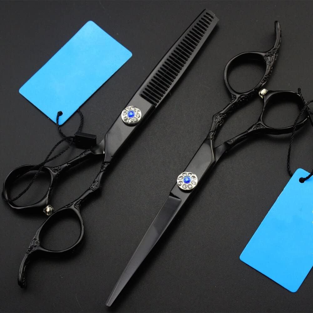 6 Inch 440c Black Hair Scissors Barber Hair Cutting Thinning Shears Tool Hair Scissors Hair Cutting Tools