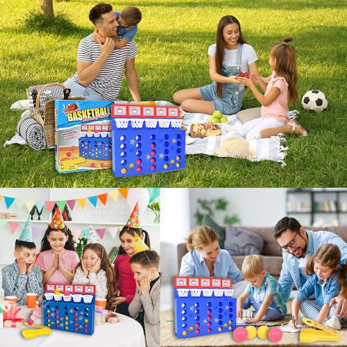 Homefantasy Bounce Ball Game,Gewinnt Spiel,Vier Gewinnt,Bounce Off Game,Bouncing Ball Tischspiel,4 Gewinnt Action,Mini Basketball Tischspiel,für Kinder, Familie und Party