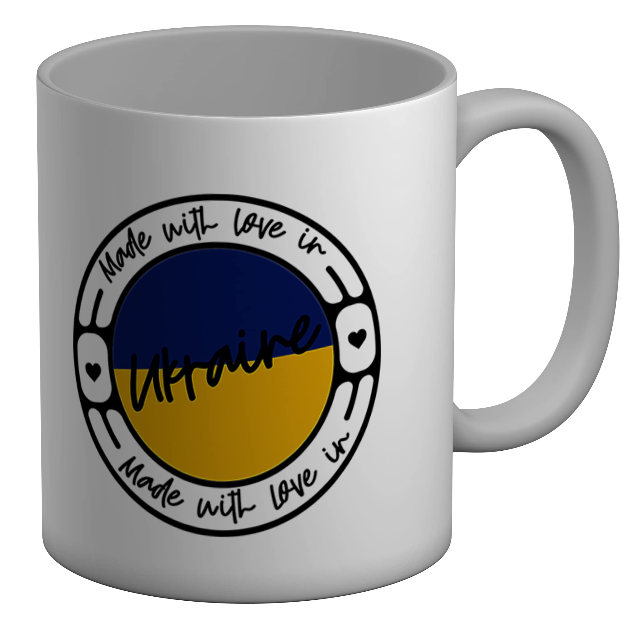 Shopagift Made with Love in Ukraine White 11oz Large Mug Cup