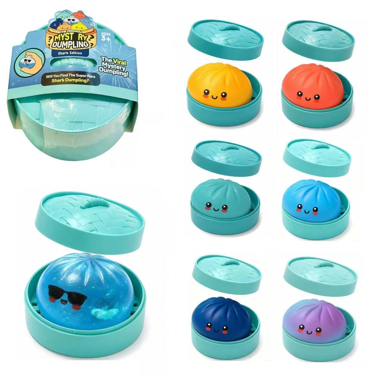 Glitter Dumpling Squishy, New Cute Squishy Dumplings With Steamer Box Soft Squeezable Fidget Toy For Adults Birthday And Graduation Gifts (Mystery(1PC)) — image 1