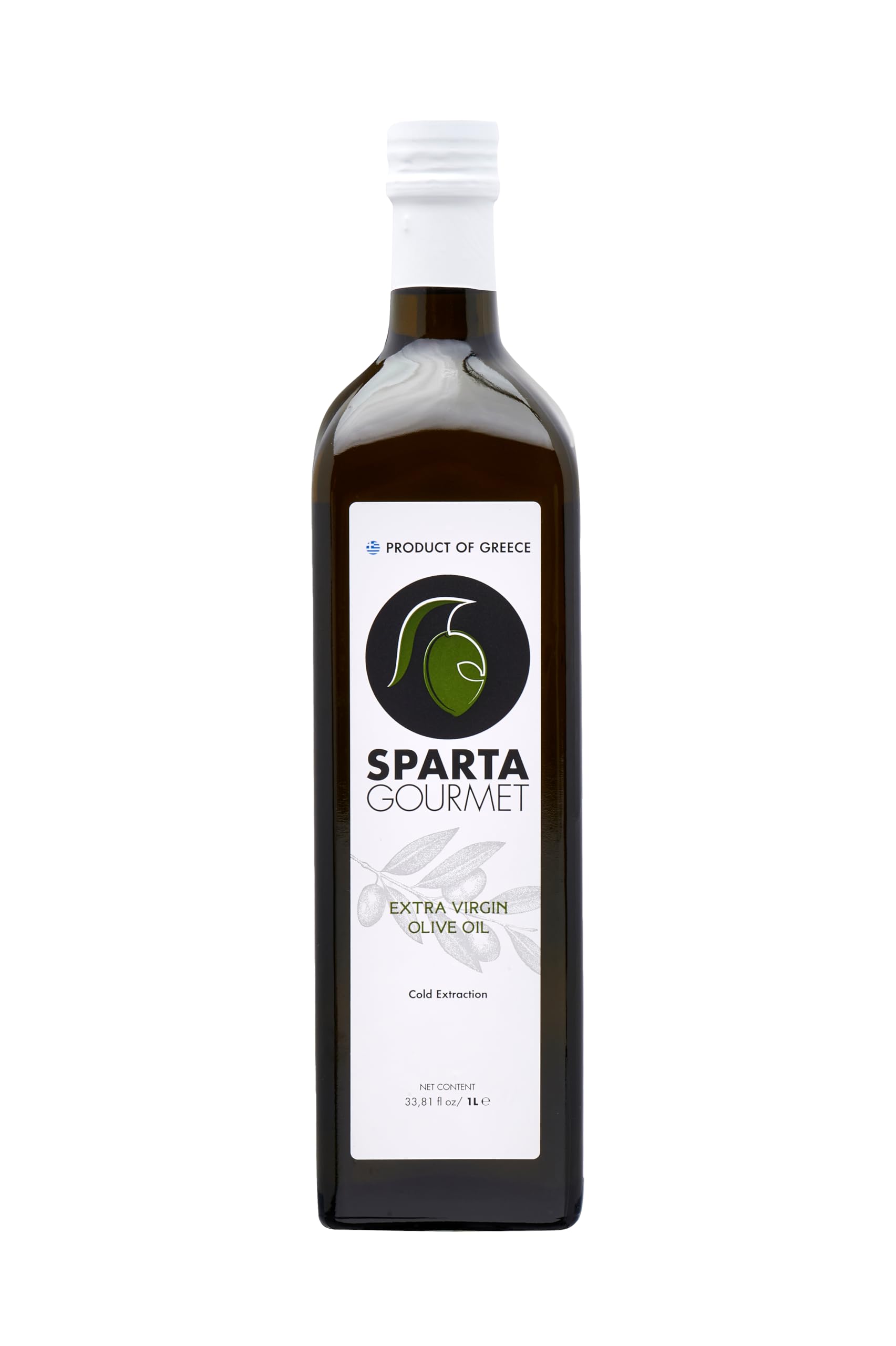 Sparta Gourmet Extra Virgin Olive Oil • Cold Extraction • Vegan & Non-GMO Verified, 33.81 fl oz ℮ 1 L