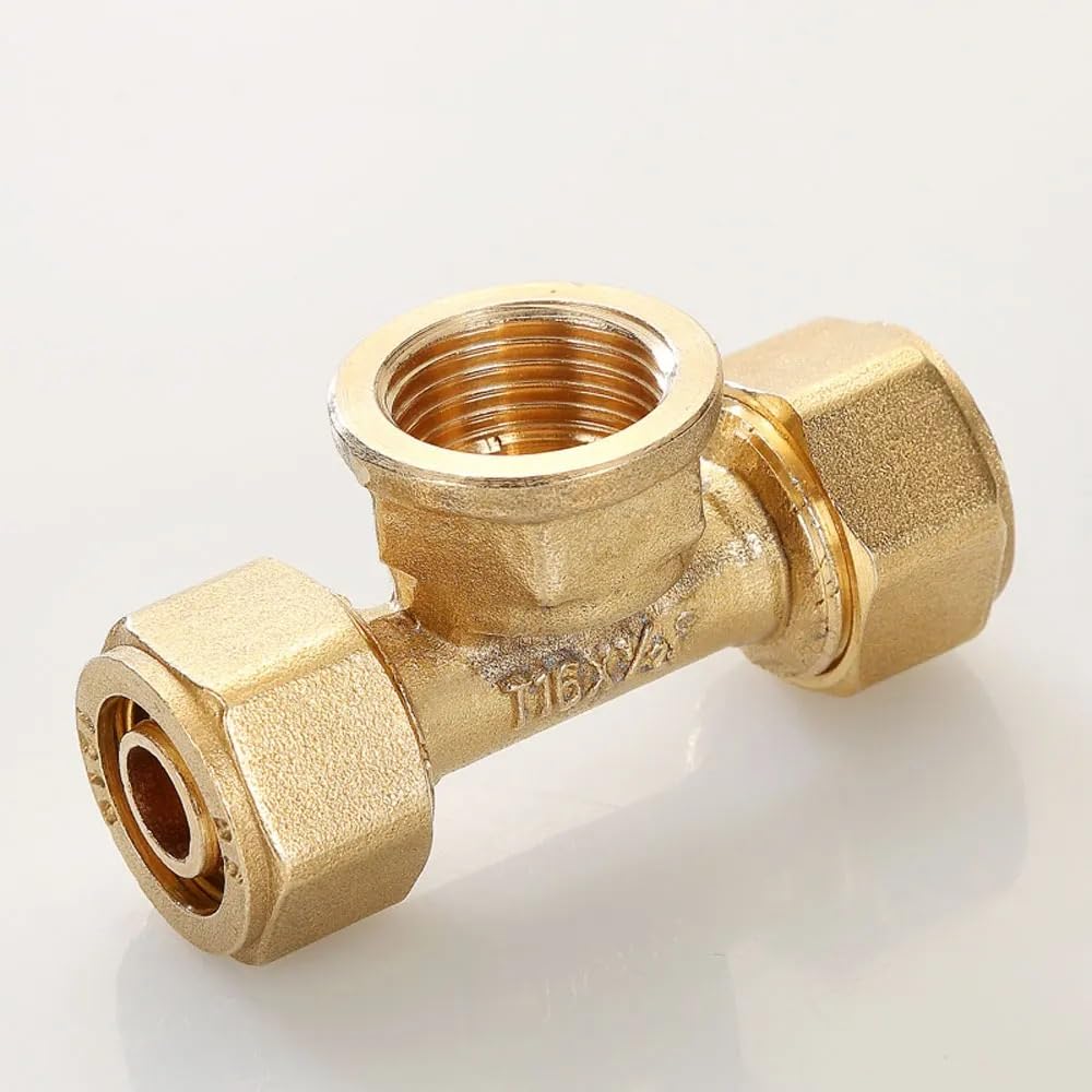 DN15 DN20 DN25 Male/Female Thread tee Pex Pipe 1216/1418/1620/2025/2632 Fitting Aluminum Pipe Fittings T Type(DN25 BSPFx2025)
