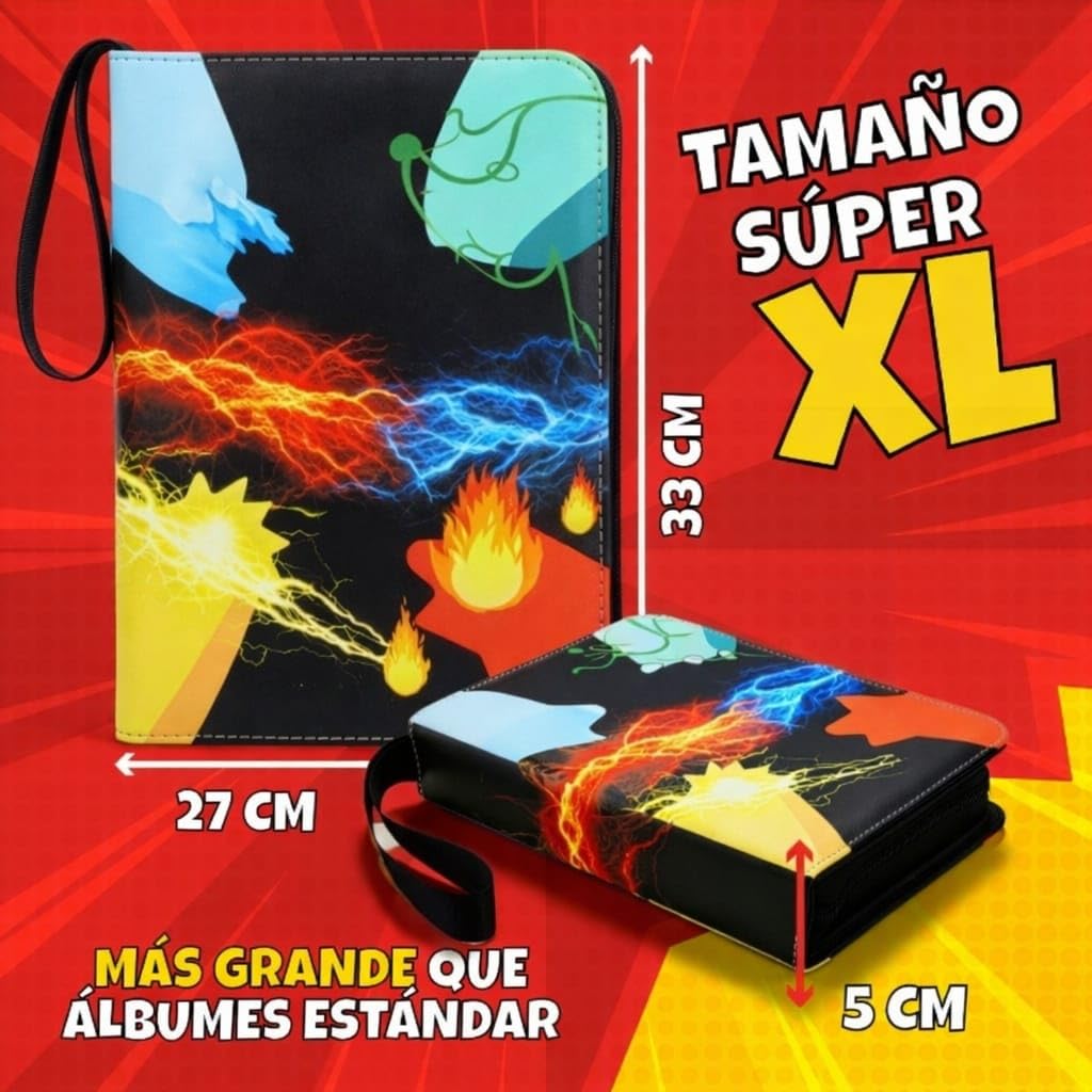 Álbum de Cartas Coleccionables con Capacidad de 1080 Cartas y 60 Páginas - Carpeta con Fundas - Álbum para Cartas (Trading Card Game y Juegos de Cartas Coleccionables)