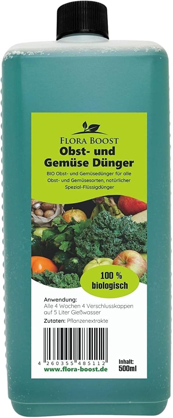 Konfitee Obst und Gemüse Dünger Flora Boost 500ml I Für bis zu 100L Gießwasser I Dünger für alle ...