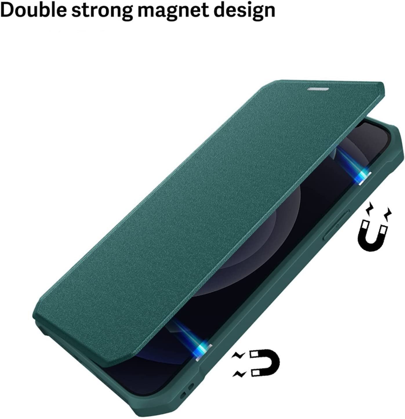 MCHDMI Custodia a portafoglio per carte staccabile per iPhone 14 Pro Max 14Plus 13 12 Custodia magnetica per ricarica wireless, kaki, per iPhone 13ProMax