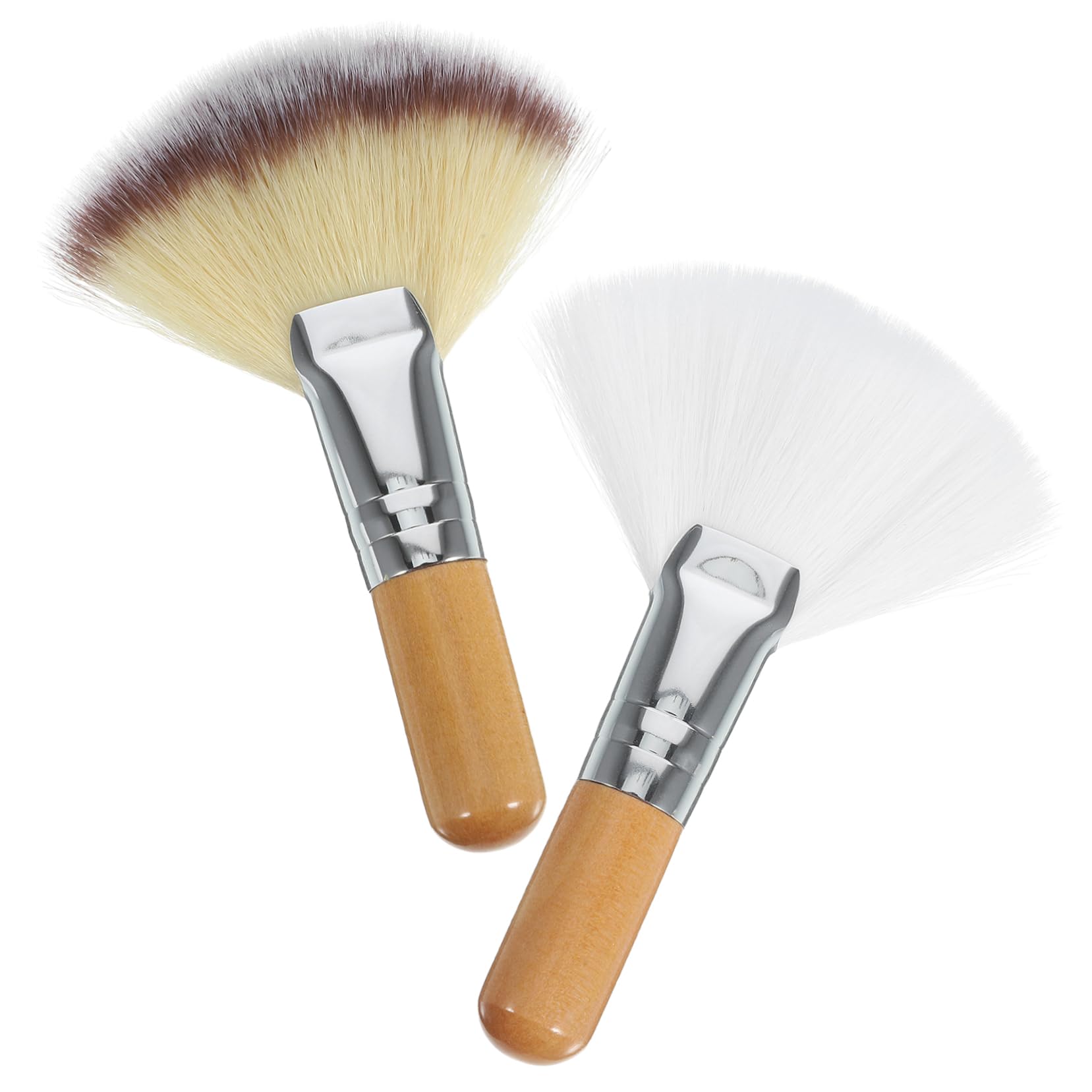 Beatifufu Makeup Brush Set for Face 2 Pcs for Loose Powder Blush Highlighting Setting Powder