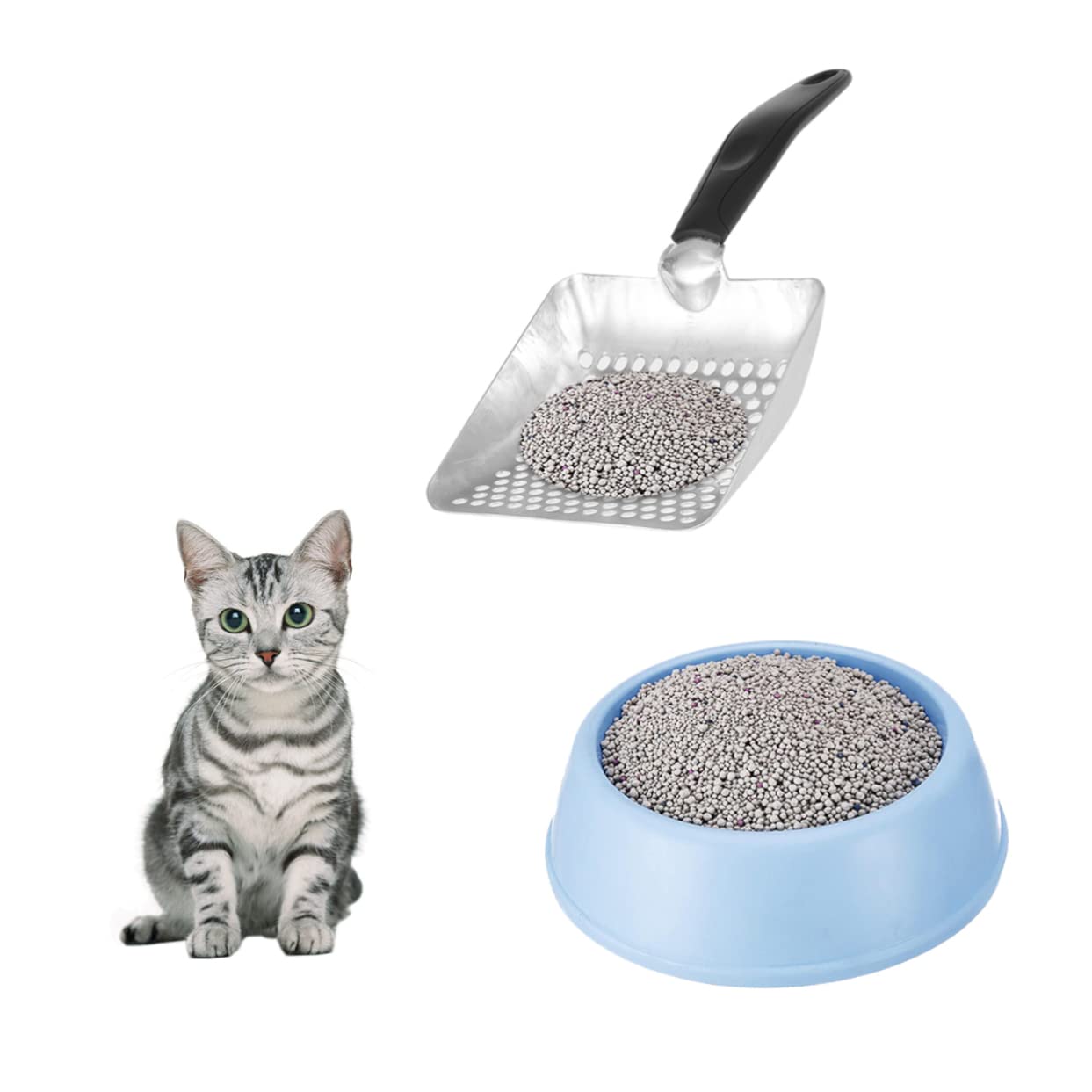 paletta per lettiera per gatti, 2 pale per lettiera per gatti, extra large, strumento di pulizia per animali domestici, colore casuale (As shown x 3 pieces, 32 x 13 cm x 2 pezzi)