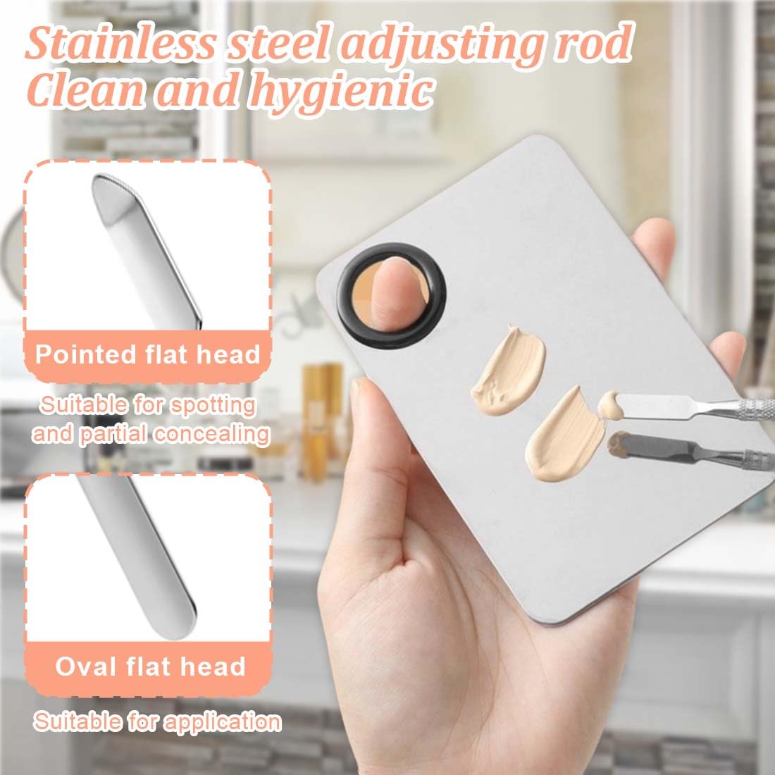 1 Set di piastre e spatole per il trucco in acciaio inox Picasso Makeup Spatula Coltello a doppia testa per tavolozza