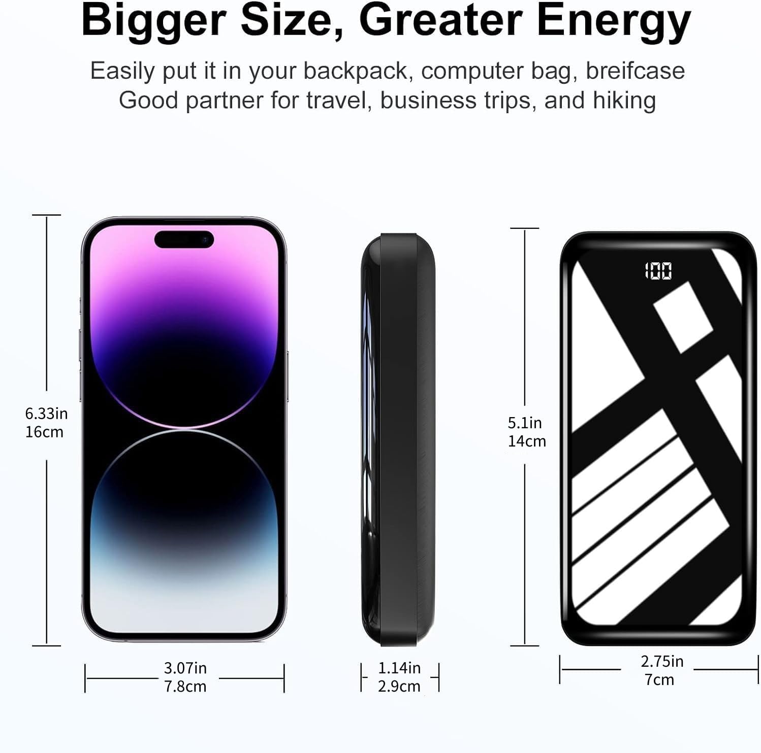 Batterie Externe 27000mAh 22,5W PD20W Power Bank Charge Rapide, Chargeur Portable USB C avec Affichage LED, Compatible avec iPhone 16 15 14 13 12 Pro Samsung