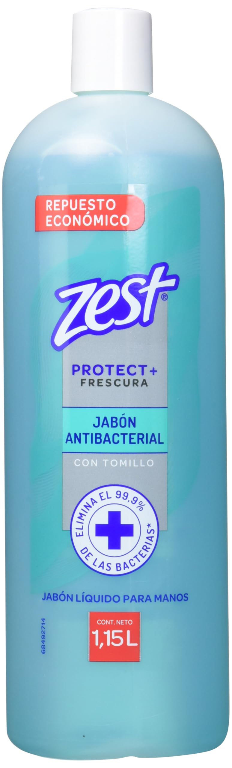 Jabón Líquido Antibacterial Zest Tomillo y Té Verde 1.15 L