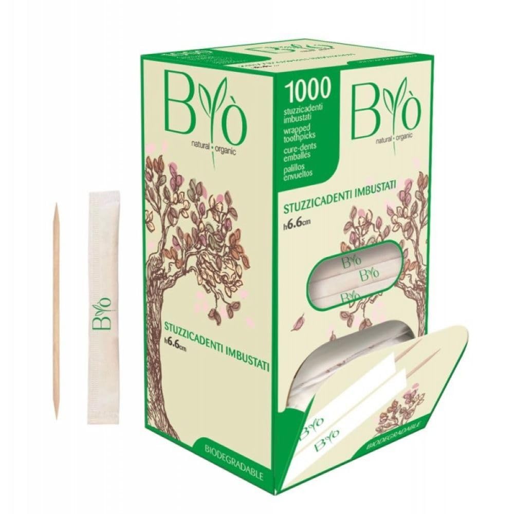 Cure-dents en bouleau 6.6 cm avec boîte 1000 PCS