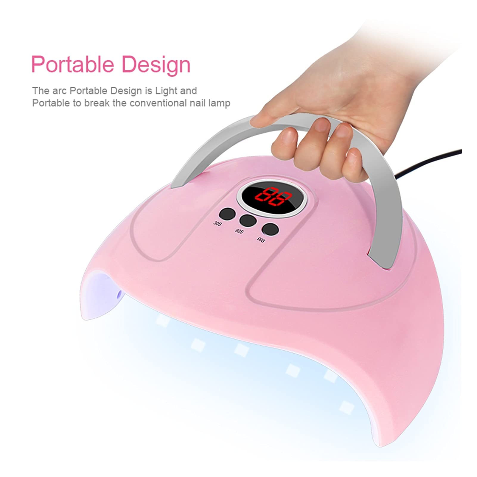 Lámpara de uñas Secador de uñas Lámpara de uñas LED de 54 W Lámpara UV para Curar Todo el Esmalte de uñas en Gel con detección de Movimiento Salón de manicura y pedicura también para Esmalte de uñas