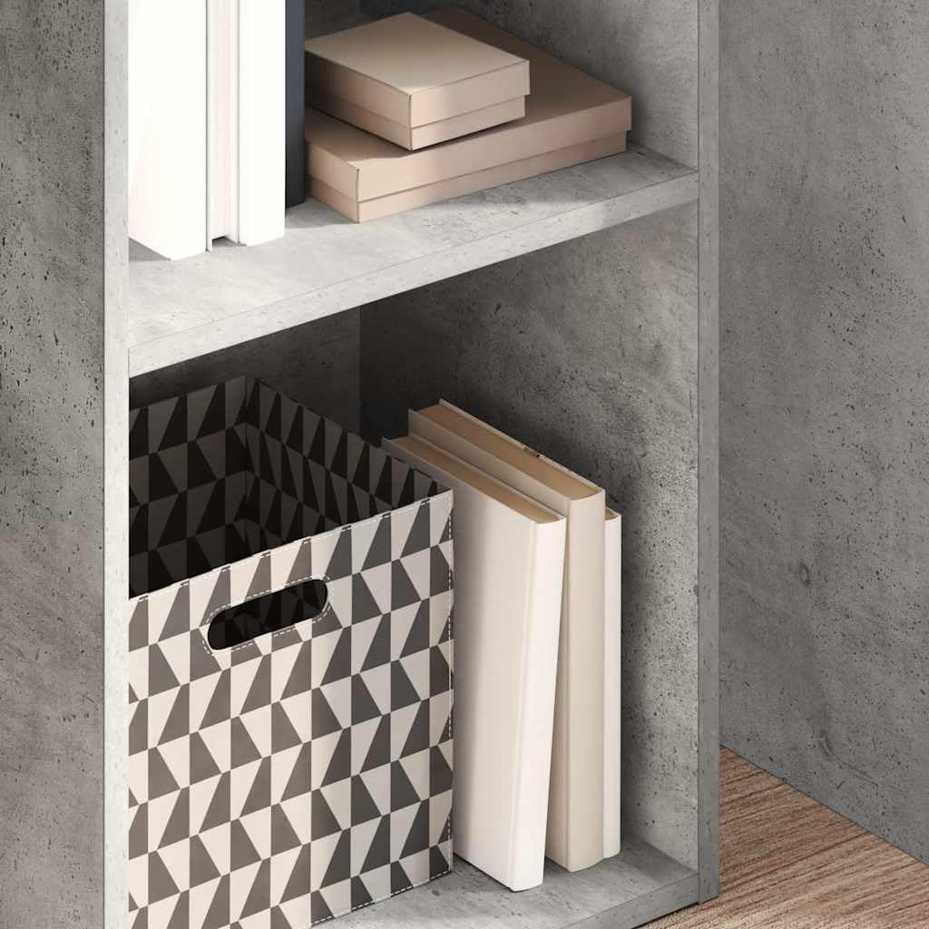 Bücherregal Betongrau Holzwerkstoff 40x30x152 cm Standregal mit viel Stauraum, vielseitiges Regalsystem, Ablage für Bücher, Akten, Deko, Wohnzimmer, Büro, Schlafzimmer