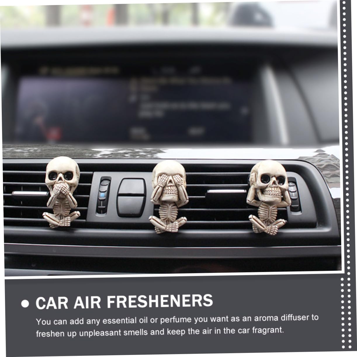iplusmile 12pezzi Clip Per Bocchetta Auto Forma Di Teschio Accessori Decorativi Per Auto Femminili Profumatori e Decorazioni Per Interni