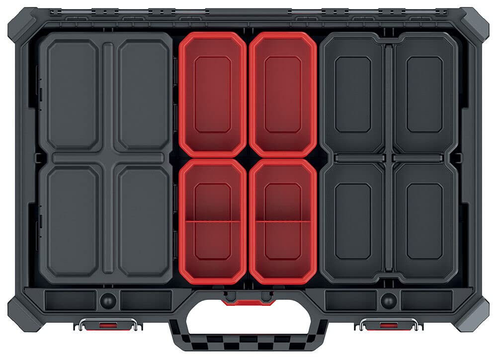 Caja organizadora para piezas pequeñas, apilable, 543 x 368 x 77 mm