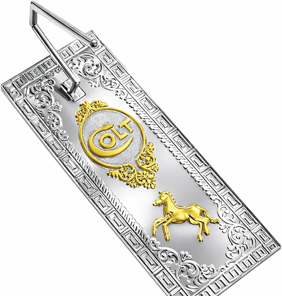 Grips America Luxury Display Gun Stand Rampant colt 1911 Metal stand Nickel Gold Plated