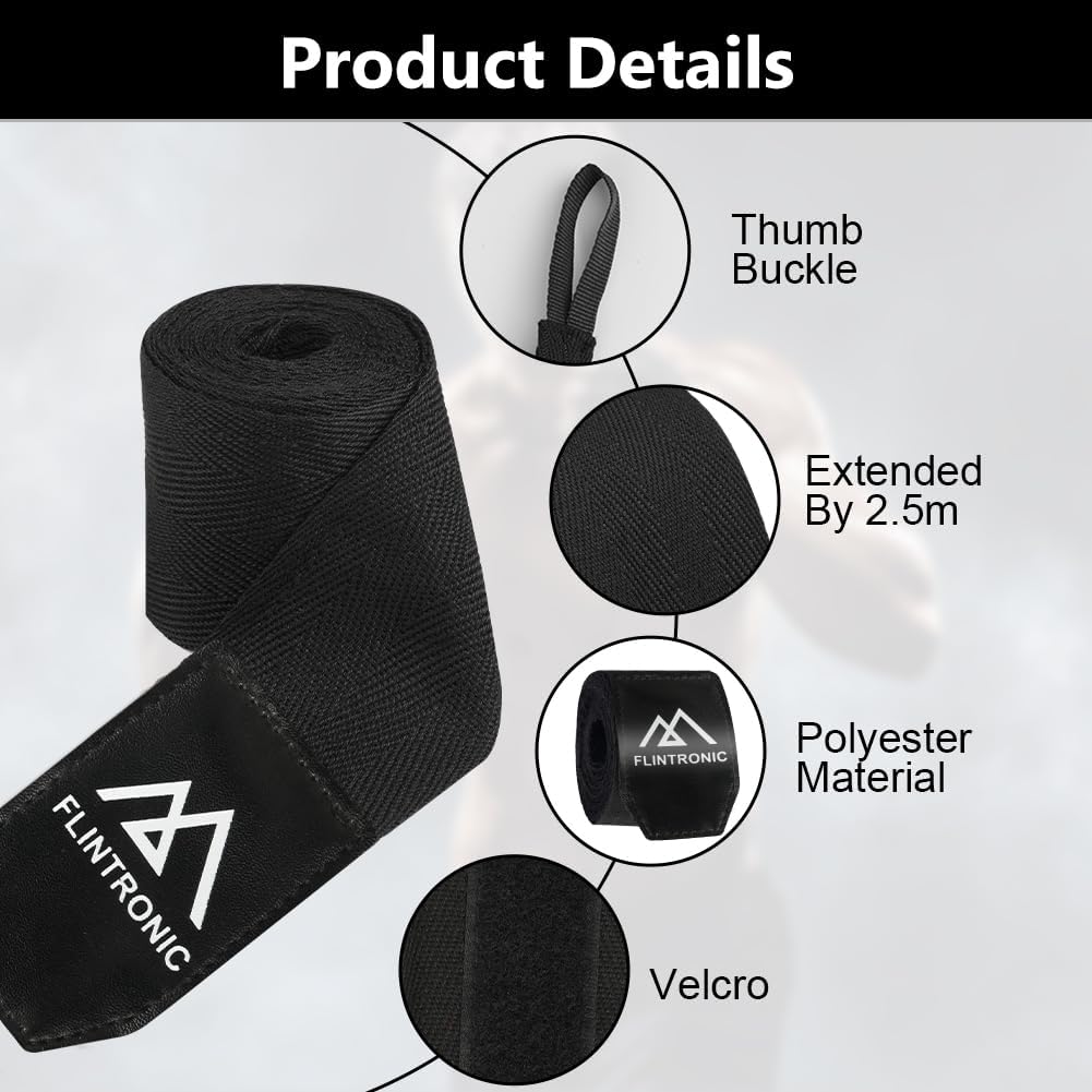 SAWANS Bokshandverbanden Martial Arts Bandages Binnenhandschoenen Punching MMA 2.5 3.5 4.5 Meter Polsondersteuningsbanden Elastische trainingstas Vechtsporten onder de hand Knokkels (Zwart, 3.5 M