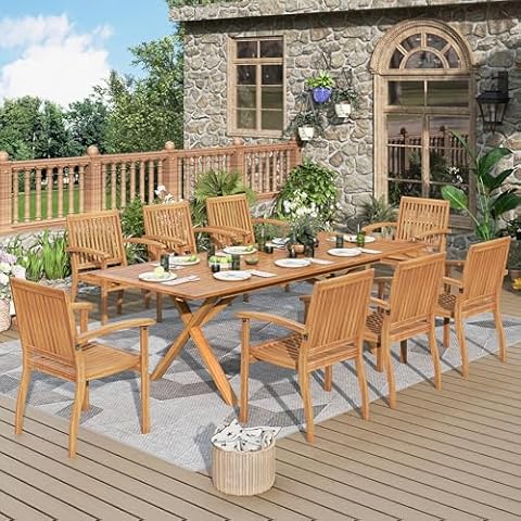 MIXPATIO Acacia Wood Dining Set Cover