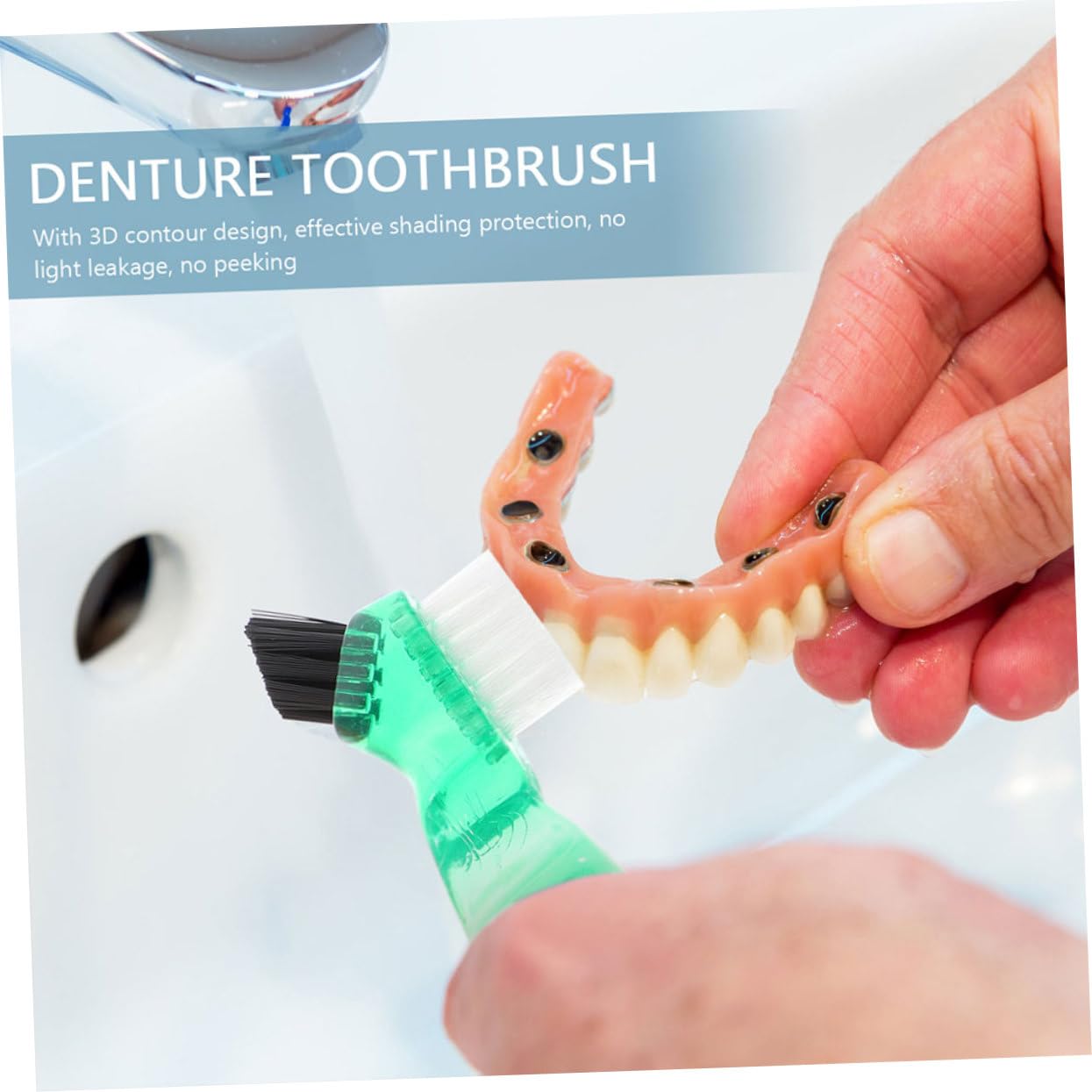 Hemobllo Spazzole per Dentiera Mini 3 Pezzi in Plastico Pp, Multi-funzionali per Pulizia Denti e Rimozione Tartaro, per Orale Domestica Pratica