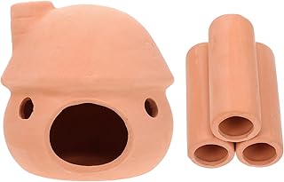 Ipetboom 2 Pcs Fish Tank Clay Pot Zen Fish Tank Decorations Shrimp Habitat Fish Hiding Shelters Fish Tank Cave Decor Fish Tank Hideout Fish Tank Ornament Terracotta Aquarium Purple Clay