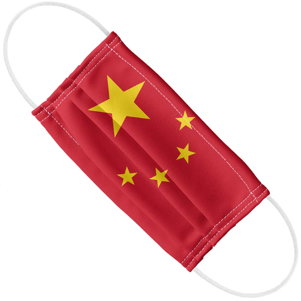 Popfunk China Flag 1-Ply Reusable Face Mask Covering with Adjustable Nose Wire, Unisex