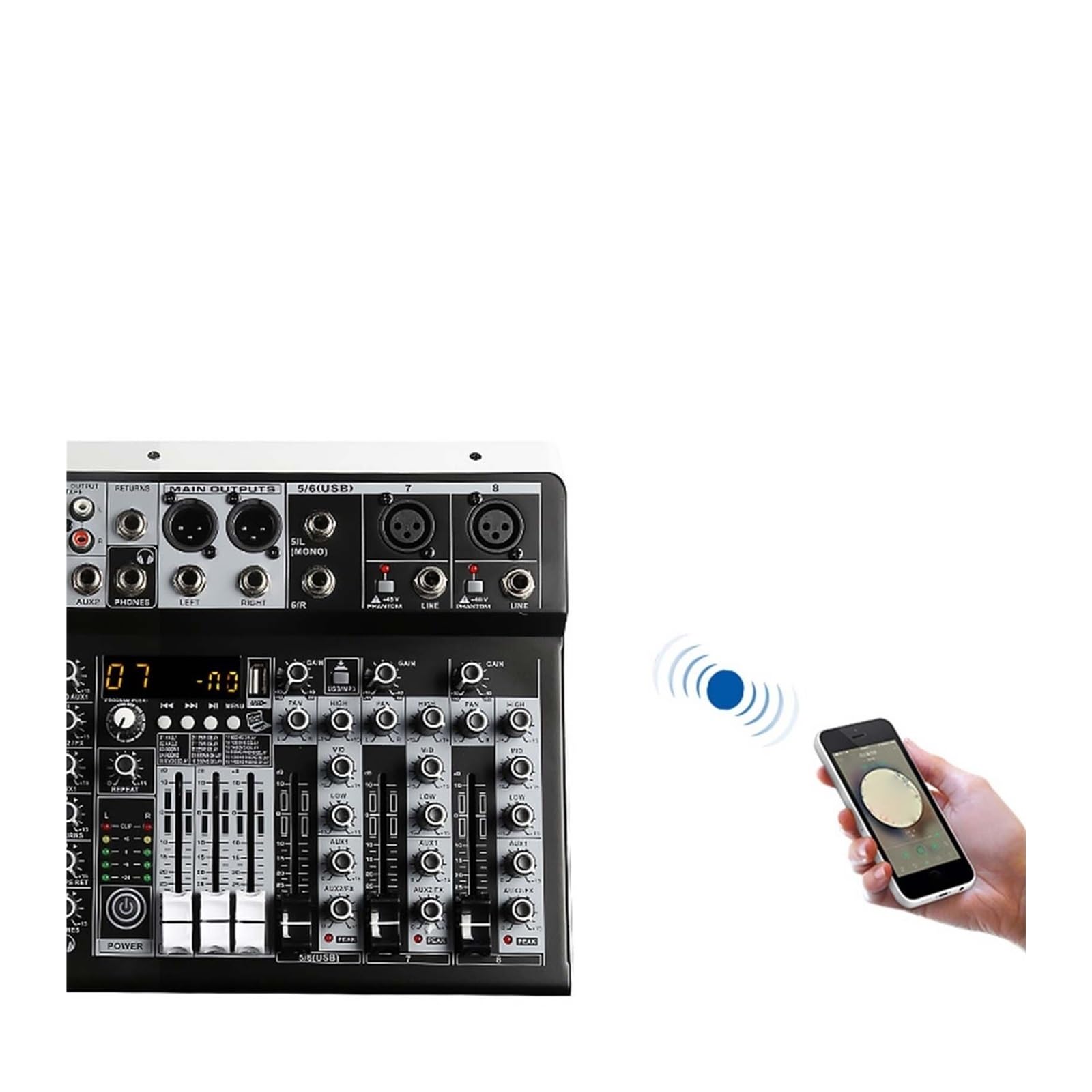 Mixer audio, Mixer audio con effetti for principianti professionisti Ingresso stereo a 4 canali Streaming live a 8(4 Channle)
