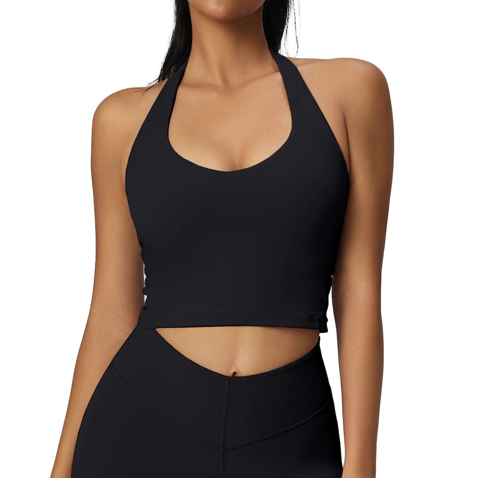 altiland Brasier deportivo con cuello en V para mujer, acolchado, para entrenamiento, yoga, con soporte medio