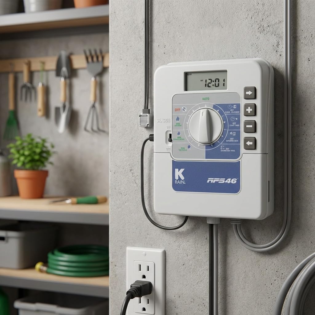 Suinga Programmatore Irrigazione RPS46 4 Zone Interno K-Rain | Irrigazione automatica per giardino | Timer per irrigazione elettrica