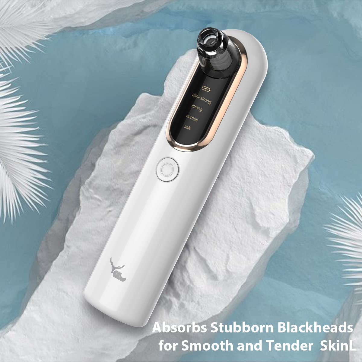 Yccu Aspirateur Point Noir Extracteur de Comédons Nettoyage des Pores Purateur de Peau Visage 4 Sondes et 4 Modes d'extraction des Points Noirs Rechargeable