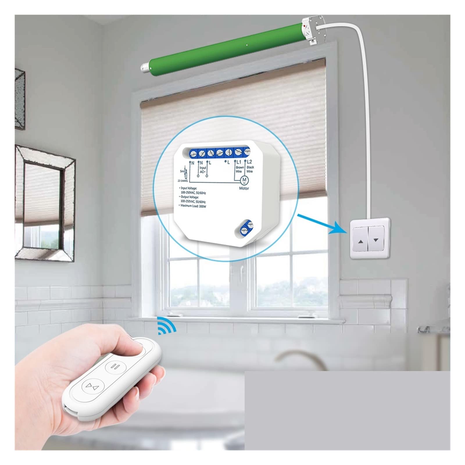 Cortina eléctrica inteligente de bricolaje Módulo de interruptor de cortina de vida inteligente Tuya, persianas con Control remoto, persiana enrollable + temporizador de aplicación WIFI, hogar intelig