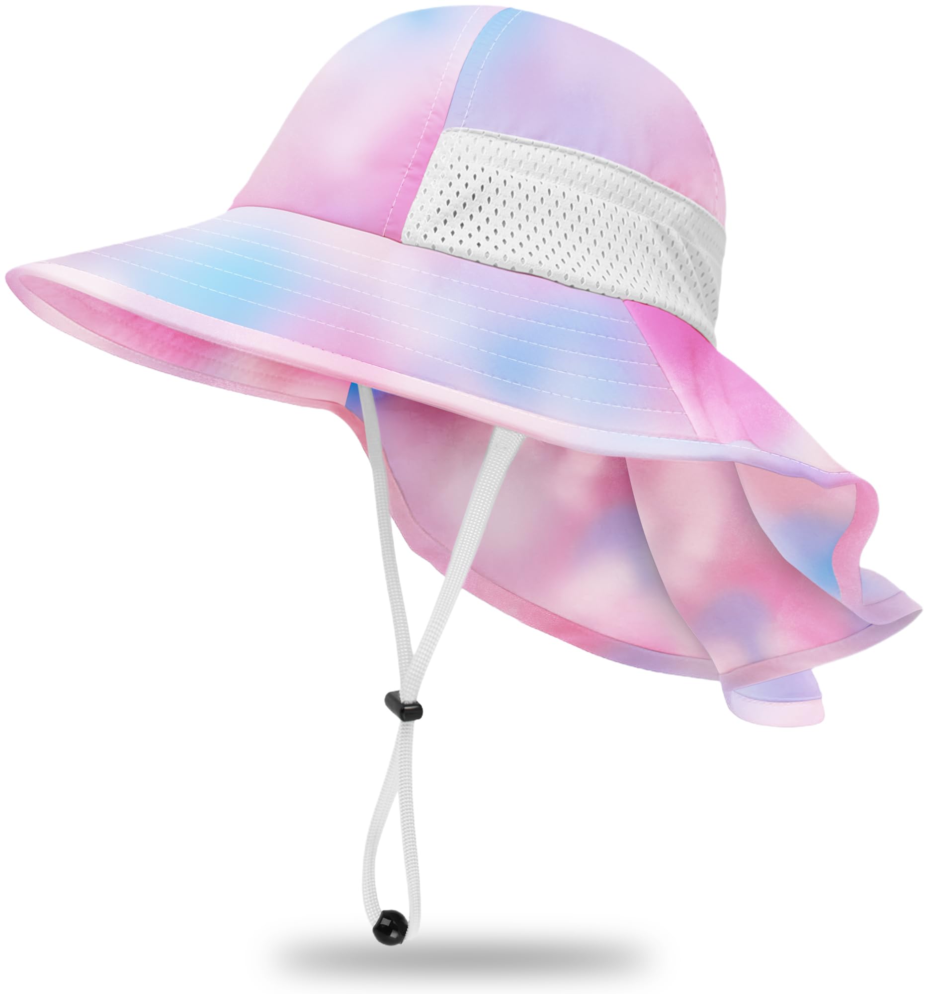 Toddler Baby Sun Hat Kids Summer Beach Essentials Adjustable Beach Hats with Bucket Wide Brim for Boys Girls Age 0-14 Years