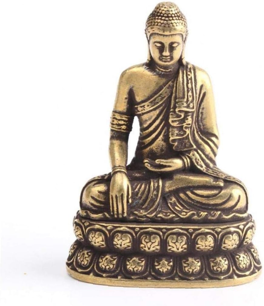 Lankater Vintage Buddha-Statue Sammlung Antique Copper Metall Buddha Hauptdekorationen