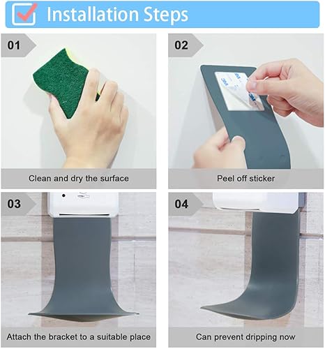 Miniatura 6 de Bandeja de goteo para dispensador de jabón ACotn para dispensador automático, montaje en pared y dispensador de desinfectante de manos, soporte