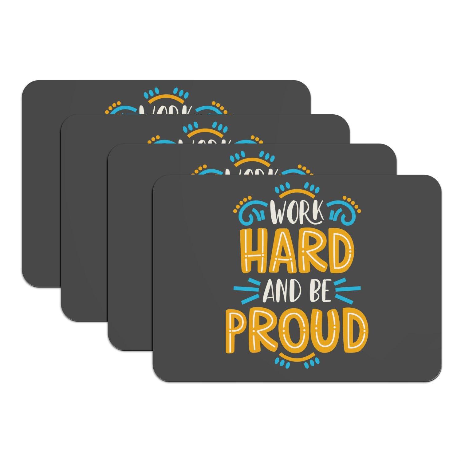 Sets de table motivation noir lot de 4 grands formats pour bureau