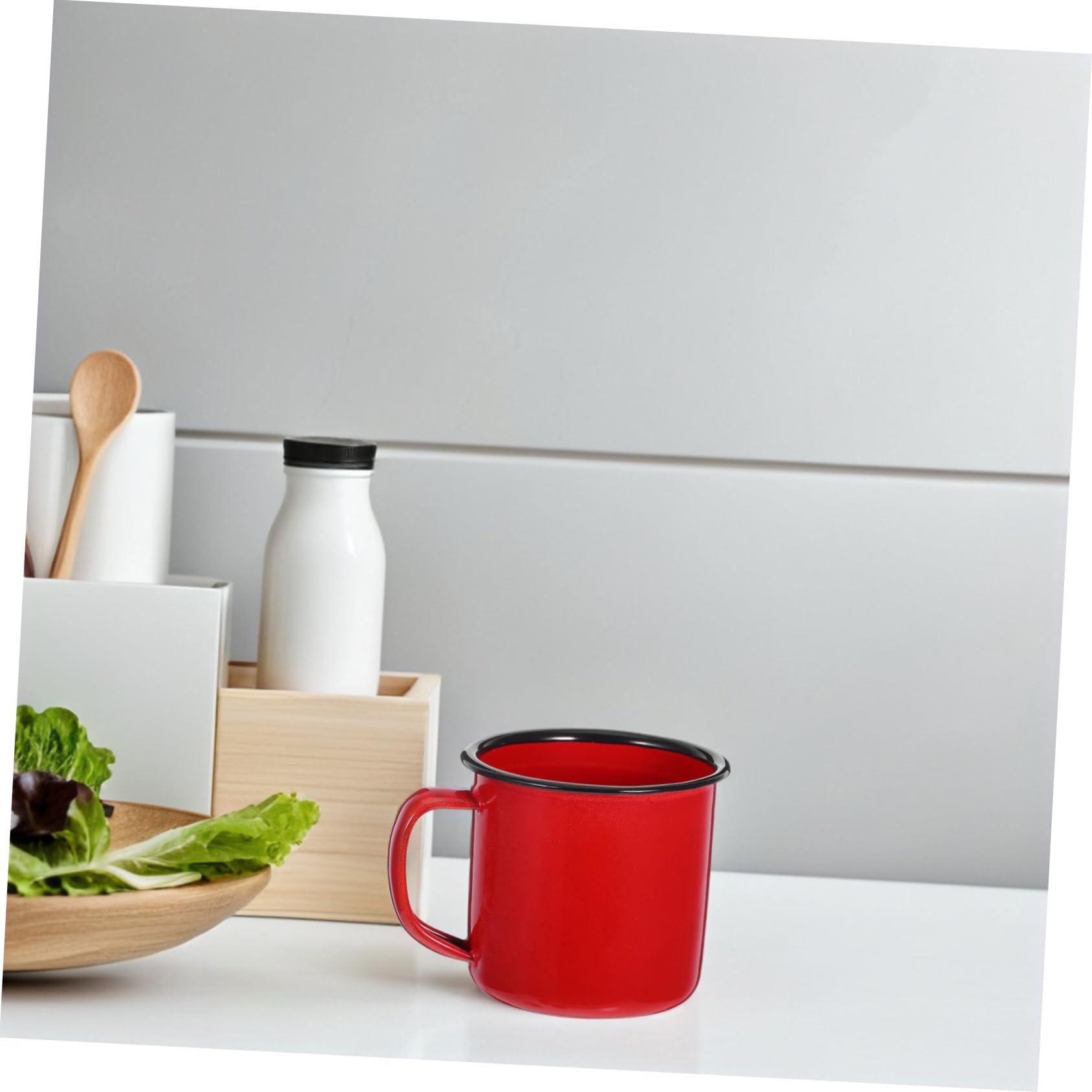 BESTOYARD Emaille Trinkbecher Praktischer und Langlebiger Emaille Teebecher 4 Stück aus Robustem Material im Einfachen Stil für Büro und Riegel