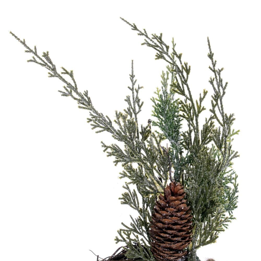 Vickerman Corona Colgante de Cedro de Nieve Artificial de 18 Pulgadas con piñas