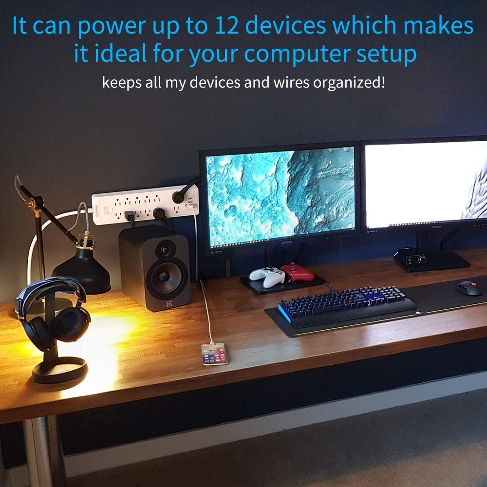 Bіg Sаlе Flat Plug Power Strip Surge Protector with 3 USB Ports, NTONPOWER 12 Outlets Power Strip, 1875W. 2100J, 15A Circuit Breaker, 5ft Heavy Duty Extension Cord, Wall Mount for Office Home Workshop, White Chеареѕt 🛒 Flat Plug Power Strip Surge Protector with 3 USB Ports, NTONPOWER 12 Outlets Power Strip, 1875W. 2100J, 15A Circuit Breaker, 5ft Heavy Duty Extension Cord, Wall Mount for Office Home Workshop, White