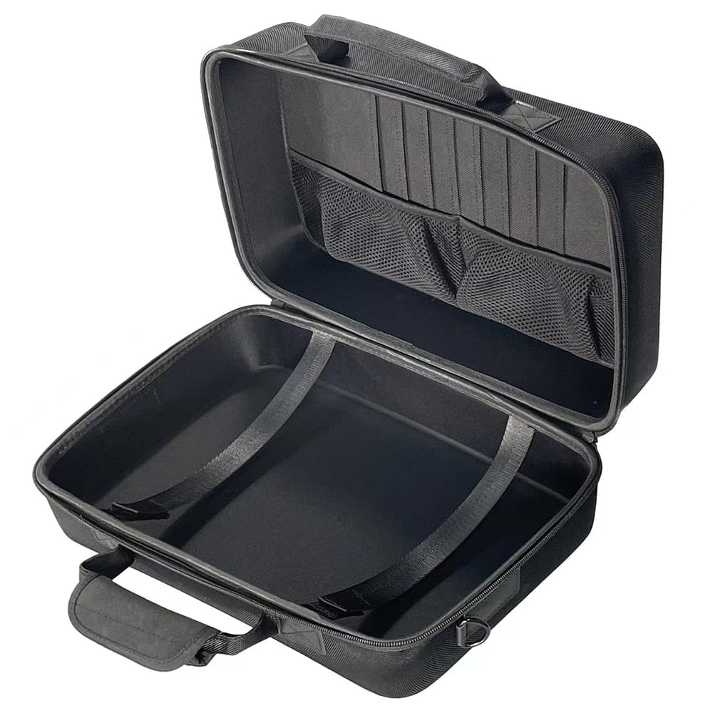 Funda de Transporte rígida Consola para PS5 Slim Funda Protectora Organizador de Viaje Resistente a los arañazos Bolsa de Almacenamiento portátil con Correa para el Hombro (Negro)