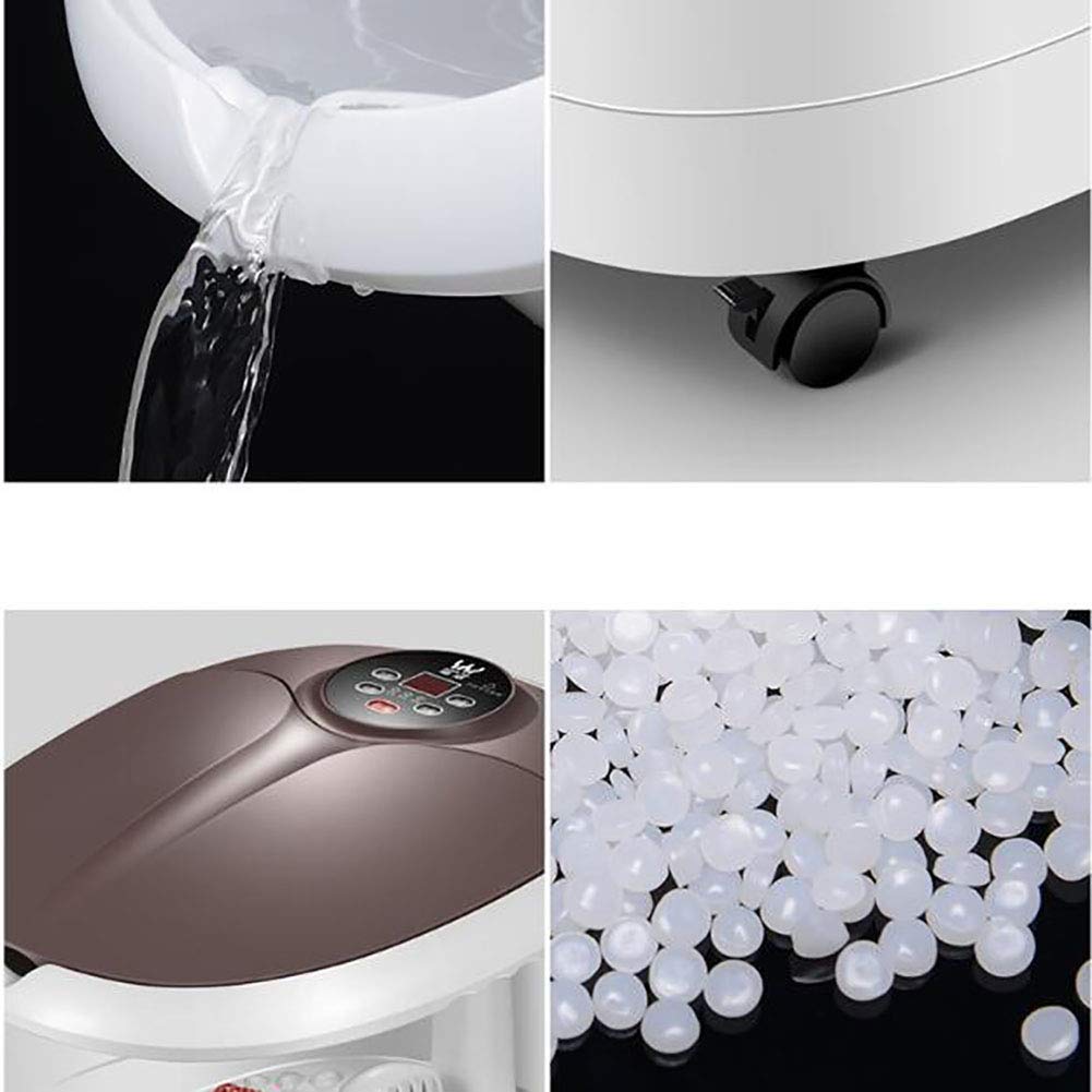 HMTE Massaggiatore Foot Spa - Bagno riscaldato, rulli massaggianti Automatici, Vibrazione, Bolle, Controllo Digitale della Temperatura Regolabile