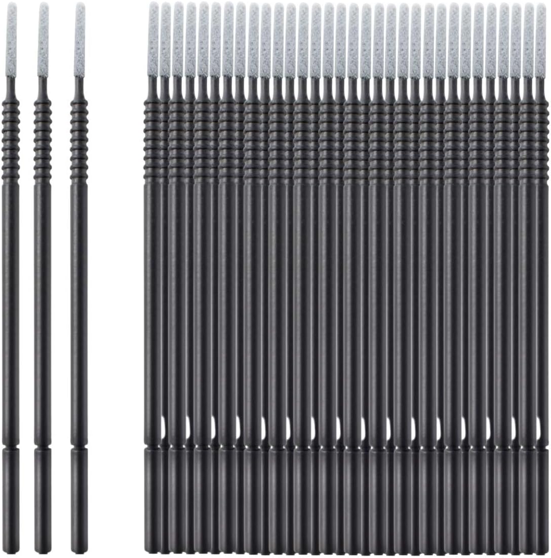 100 Pack Disposable Micro Brush Applicator Swabs for Eyelash Extension Lash Extensions - Suitable for Cosmetic Cleaning and Applying (Black)
