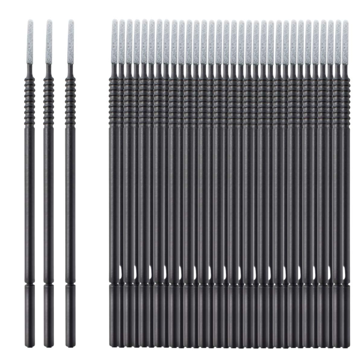 100 Pack Disposable Micro Brush Applicator Swabs for Eyelash Extension Lash Extensions - Suitable for Cosmetic Cleaning and Applying (Black)