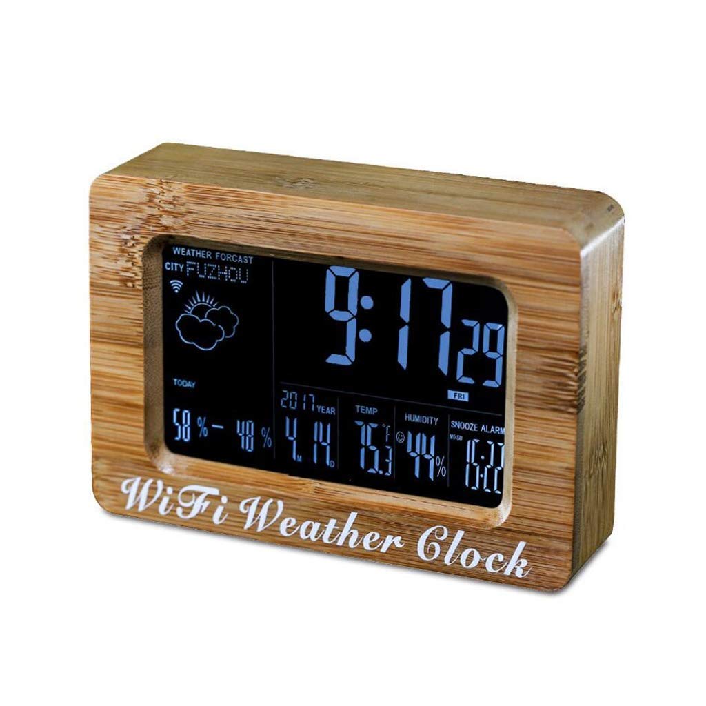 Sveglia ze stacjami meteorologicznymi, cyfrowym wyświetlaczem LCD, prognozami, sterowaniem głosem, niską emisją węgla, duża
