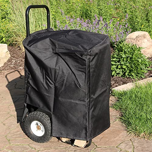 Sunnydaze Firewood Log Cart Carrier With Heavy Duty Waterproof Cover Combo, Outdoor Wood Rack Storage Mover, Rolling Dolly Hauler #TOP7