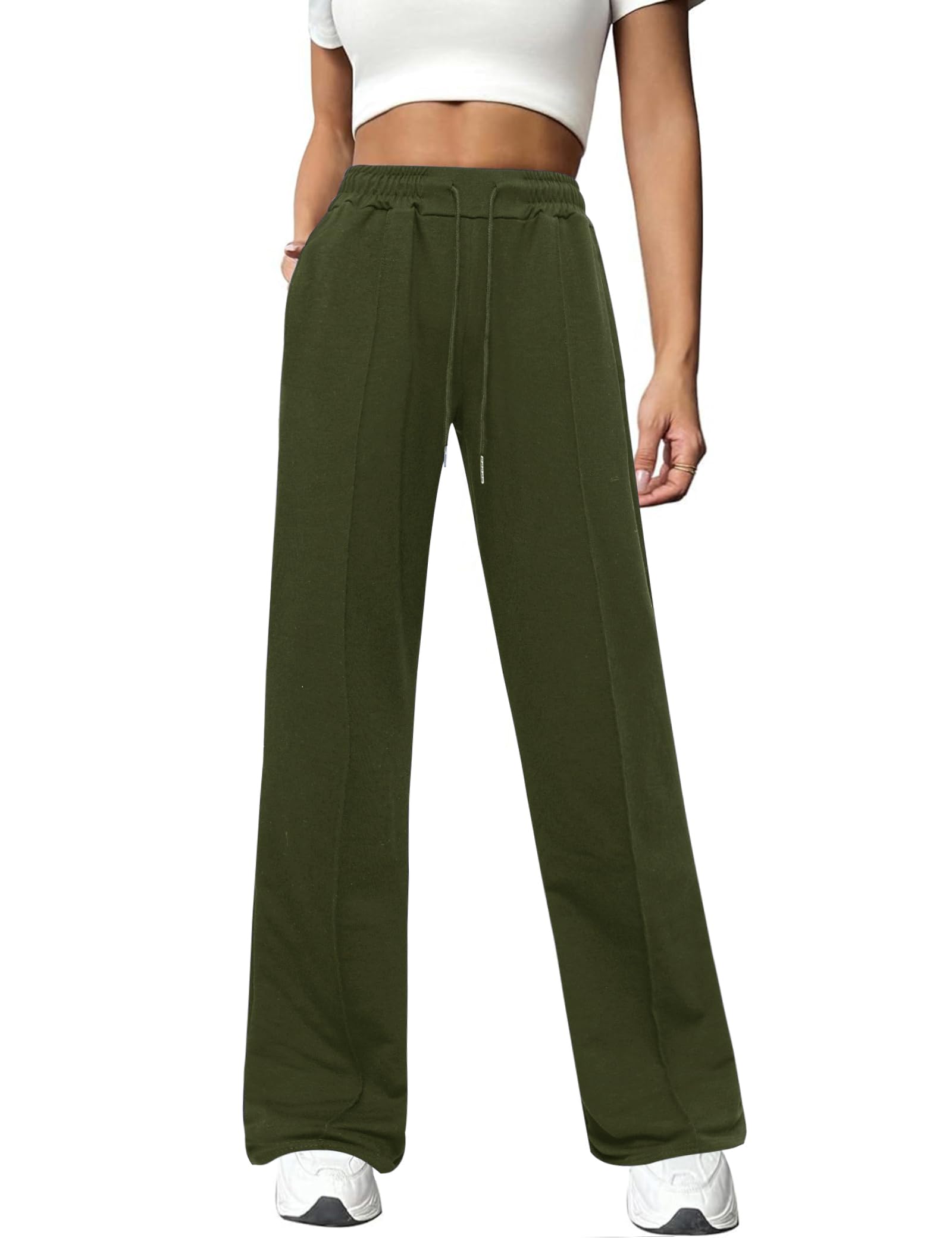 Totatuit Jogginghose Damen Lang Baumwolle Baggy Sporthose Traininghose Yogahose Sweatpants Freizeithose High Waist Hose mit 2 Taschen