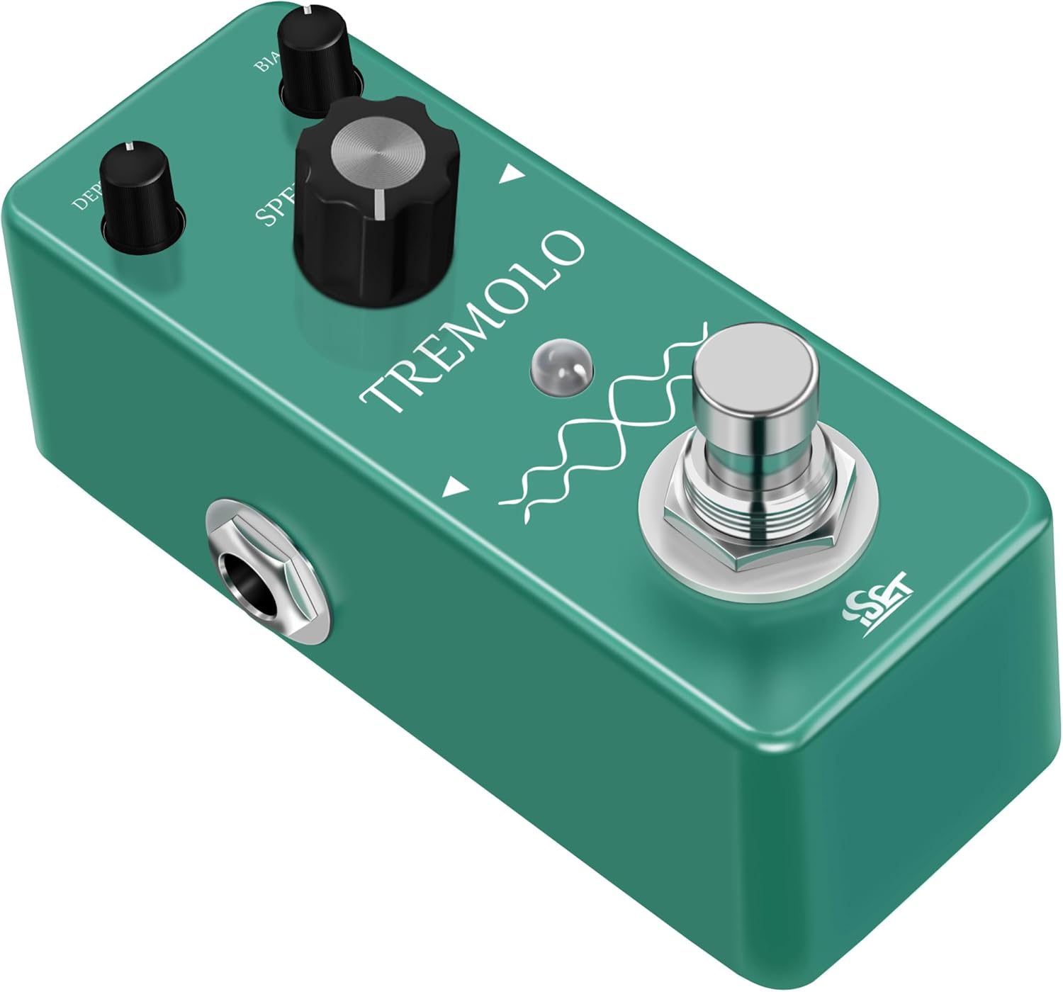 ISET Mini Green Analog Tremolo Pedal Guitar Trelicopter for Electric Guitar Bass True Bypass