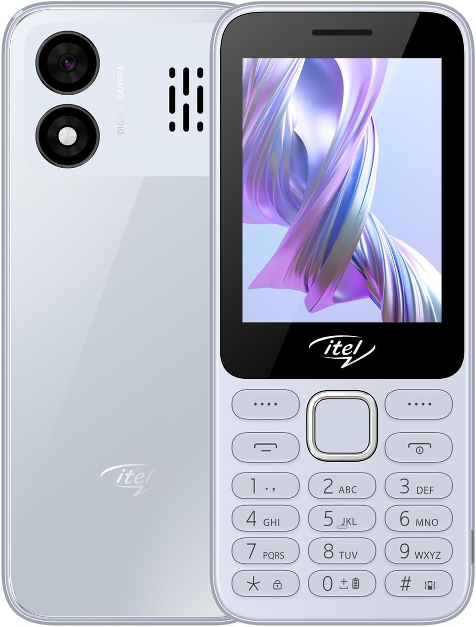 itel it5330 Keypad Mobile Phone | 2.8" Big Display | Premium Glass-Like Back Design | 1900mAh Long-Lasting Battery | Auto Call Recording | Wireless FM | Light Blue